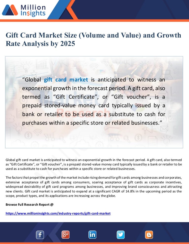 Gift Card Market Size And Growth Analysis By 2025