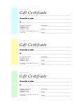 Gift Certificate (Differing Colors, 3 Up)