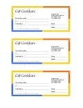 Gift Certificate (Multi Colored Border, 3 Up)