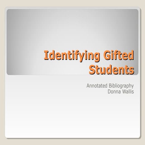 Gifted education | PPT