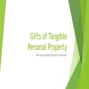 Gifts of Tangible Personal Property