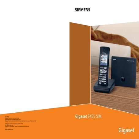 Gigaset e455 telephone user guide