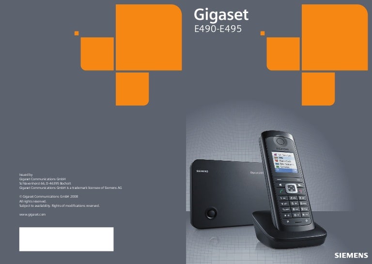 Gigaset E490 E495 Telephone User Guide