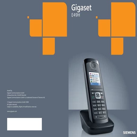 Gigaset e49 telephone handset user guide