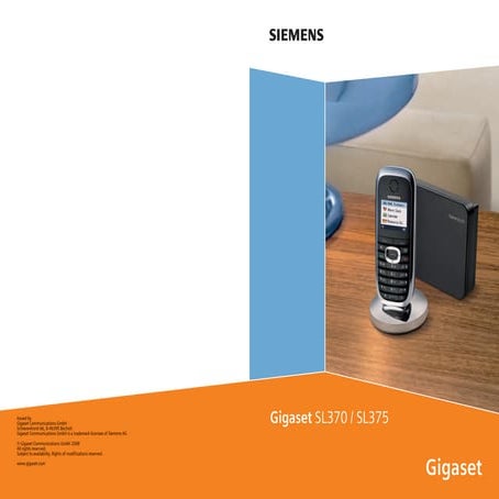 Gigaset sl370 sl375 telephone user guide