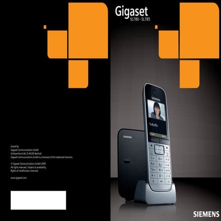 Gigaset sl780 sl785 telephone user guide