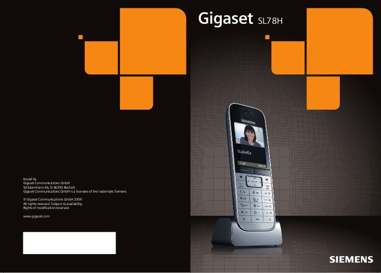 Gigaset Sl78 Handset Telephone User Guide