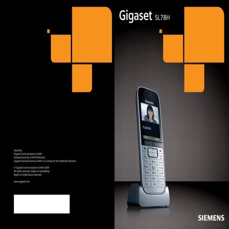 Gigaset sl78 handset telephone user guide