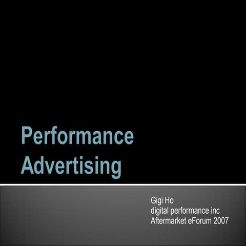 What is Performance Advertising?