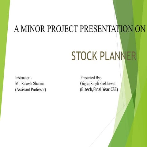 Stock planner project ppt