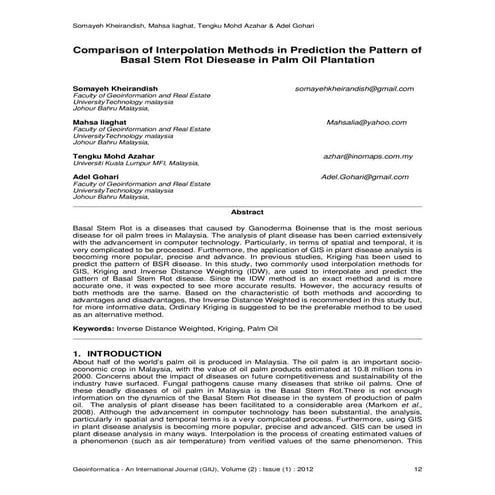 Comparison of Interpolation Methods in Prediction the Pattern of Basal Stem R...