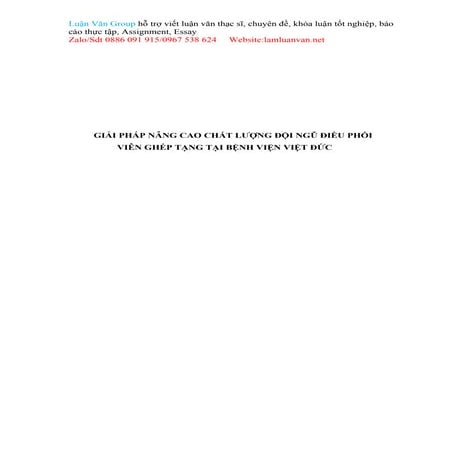 GIẢI PHÁP NÂNG CAO CHẤT LƯỢNG ĐỘI NGŨ ĐIỀU PHỐI VIÊN GHÉP TẠNG TẠI BỆNH VIỆN ...