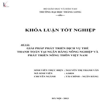 Giải pháp phát triển dịch vụ thẻ thanh toán tại Ngân hàng Nông nghiệp và Phát triển Nông thôn Việt Nam.pdf