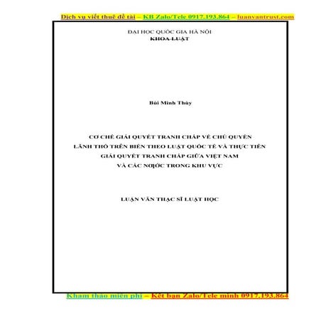 Giải quyết tranh chấp chủ quyền lãnh thổ trên biển và giải pháp giải quyết tr...