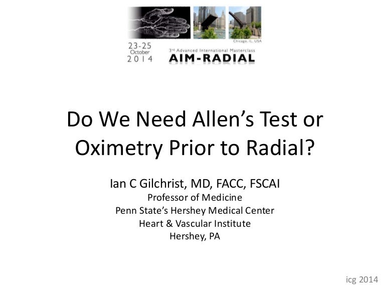Gilchrist IC AIMRADIAL 2014 Allen's test