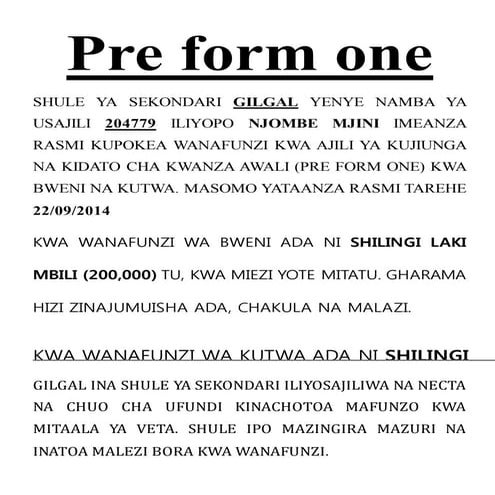Gilgal second tangazo | DOCX
