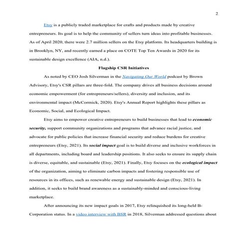 Etsy's Social Responsibility