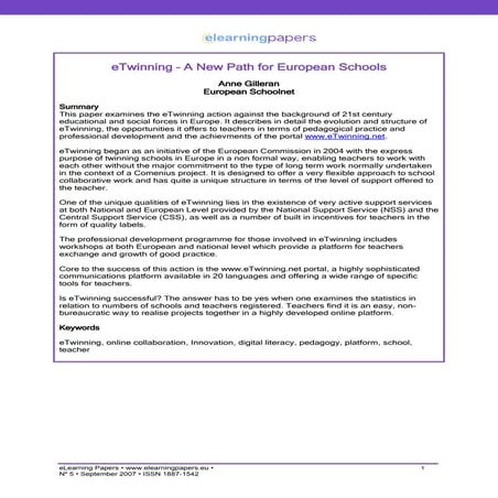 eTwinning - A New Path for European Schools