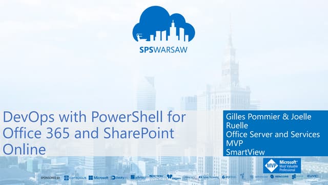 Gilles Pommier: Edit DevOps with PowerShell for Office 365 and SharePoint Onl...