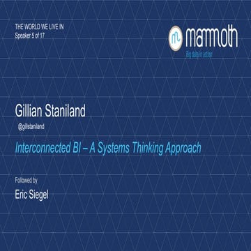 Gill Staniland - Interconnected BI - A systems thinking approach