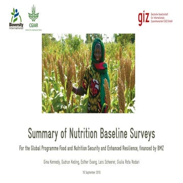 Nutrition Baseline Surveys Summary