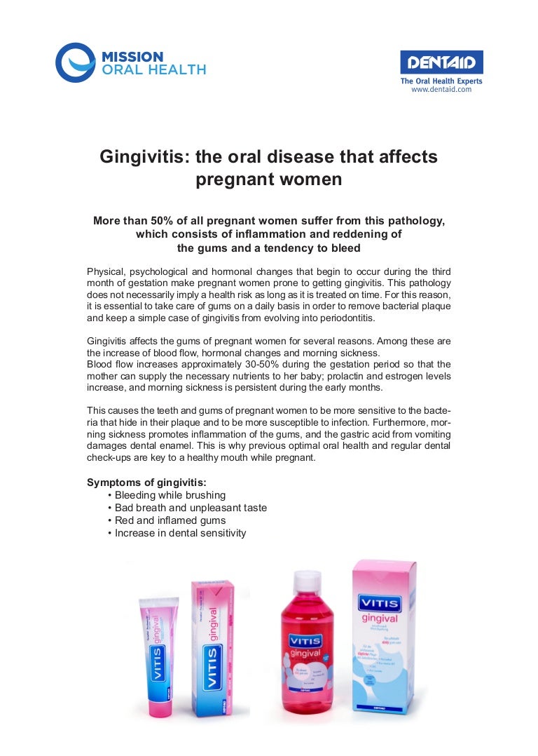 Gingivitis in pregnant women