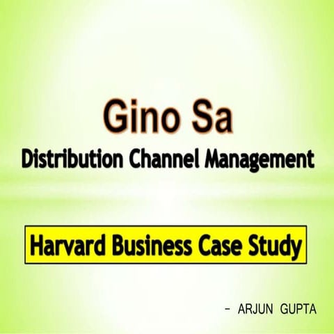 Gino sa distribution channel management