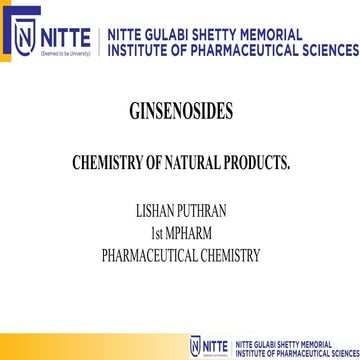 Ginsenoside chemistry of natural products .pptx