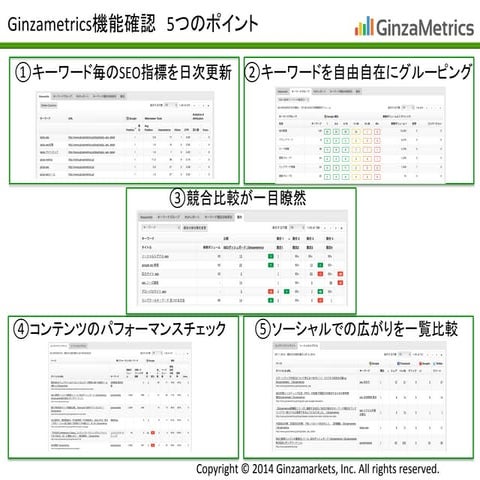 Ginzametrics機能5つのポイント 201403