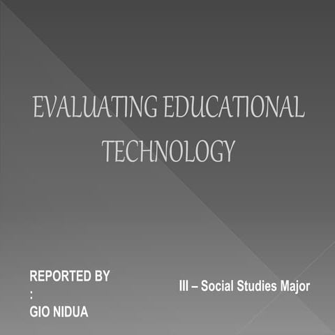 Evaluating Educational Technology