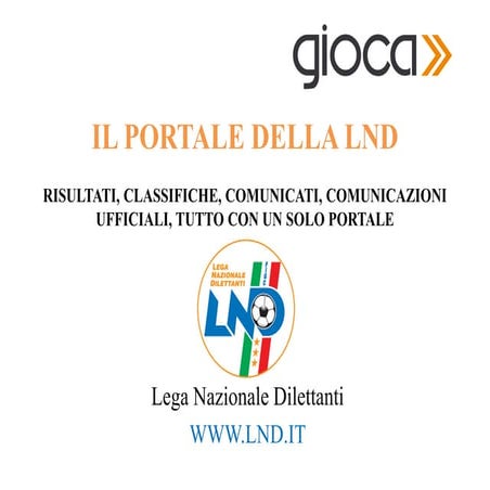 Presentazione portale Lega Nazionale Dilettanti