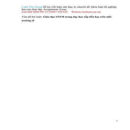 Giáo dục STEM trong dạy học cấp tiểu học trên môi trường số