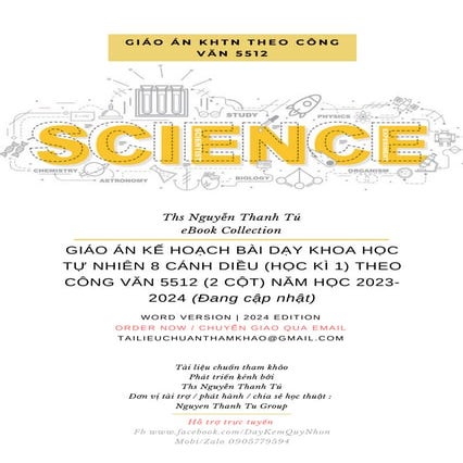 GIÁO ÁN KẾ HOẠCH BÀI DẠY KHOA HỌC TỰ NHIÊN 8 CÁNH DIỀU (HỌC KÌ 1) THEO CÔNG V...