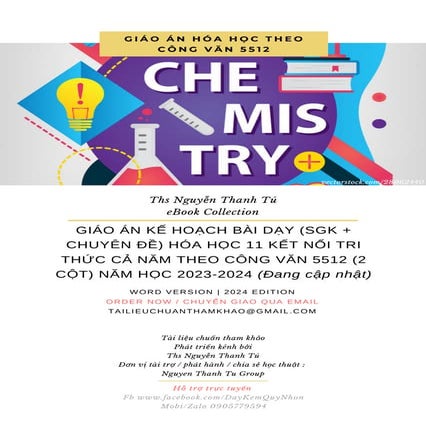 GIÁO ÁN KẾ HOẠCH BÀI DẠY (SGK + CHUYÊN ĐỀ) HÓA HỌC 11 KẾT NỐI TRI THỨC THEO C...