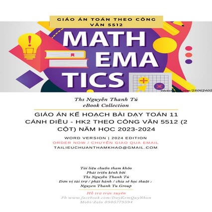GIÁO ÁN KẾ HOẠCH BÀI DẠY TOÁN 11 CÁNH DIỀU - HK2 THEO CÔNG VĂN 5512 (2 CỘT) N...