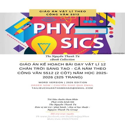 GIÁO ÁN KẾ HOẠCH BÀI DẠY VẬT LÍ 12 CHÂN TRỜI SÁNG TẠO - CẢ NĂM THEO CÔNG VĂN ...