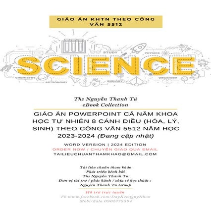 GIÁO ÁN POWERPOINT KHOA HỌC TỰ NHIÊN 8 CÁNH DIỀU (HÓA, LÝ, SINH) THEO CÔNG VĂ...