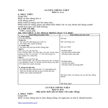 Giáo án Tiếng Việt Lớp 1 (Kết nối tri thức) - Phần: Học vần - Chương trình cả năm đầy đủ
