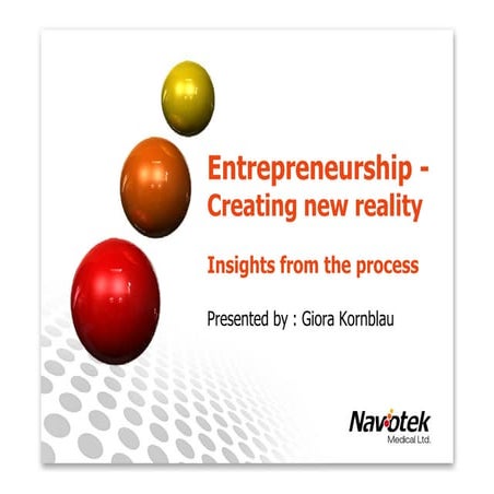 Giora Kornblau - Entrepreneurship: Creating New Reality