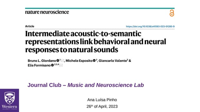 Journal Club - "Intermediate acoustic-to-semantic representations link behavi...