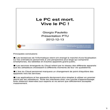 Le PC est mort. Vive le PC!