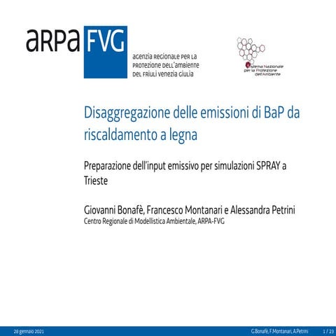 Disaggregazione delle emissioni di BaP da riscaldamento a legna
