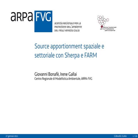 Source apportionment spaziale e settoriale con Sherpa e FARM