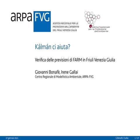 Verifica delle previsioni di FARM in Friuli Venezia Giulia - Kalman ci aiuta?
