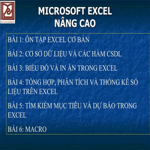 Giáo trình excel nâng cao   tud