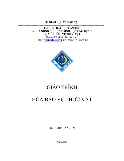 Giáo trình hóa bảo vệ thực vật