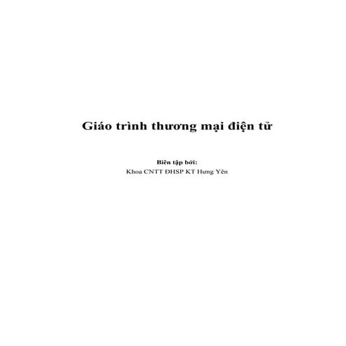 Giáo trình thương mại điện tử