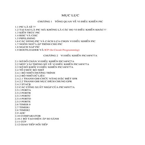 Giáo trình vi điều khiển PIC