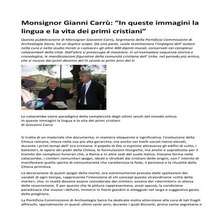 Giovanni Carrù: manifestazioni figurative della comunità cristiana dell' Urbe