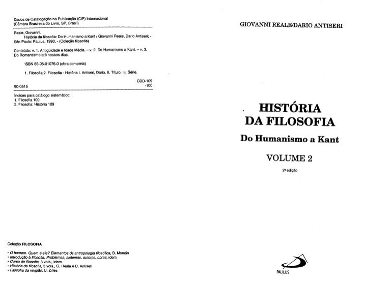 Giovanni Reale e Dario Antiseri - História da Filosofia - vol. II - D…